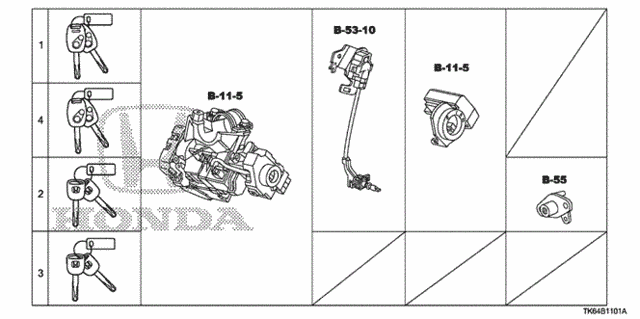 Key Cylinder Set for 2012 Honda Fit #0