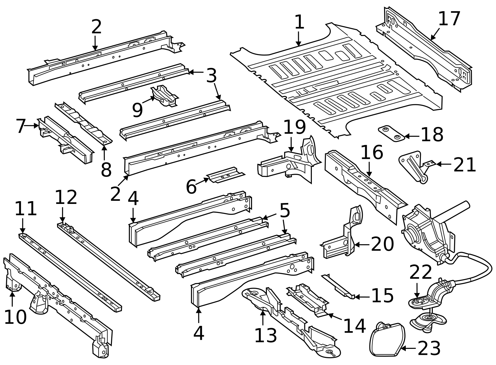639-610-09-11 - Rear Cross-Member Plate 2016-2023 Mercedes-Benz