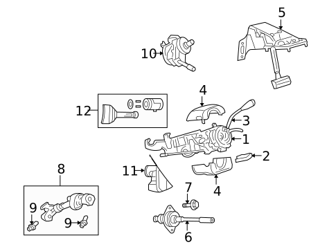 Steering Column Assembly for 2008 Mitsubishi Raider #0