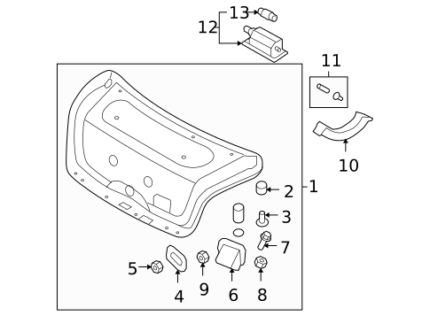 Interior Trim - Trunk for 2012 Hyundai Genesis #0