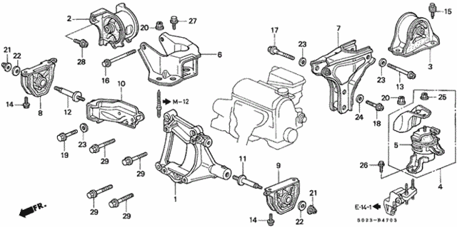 Engine Mount (DOHC VTEC) for 2000 Honda Civic #0