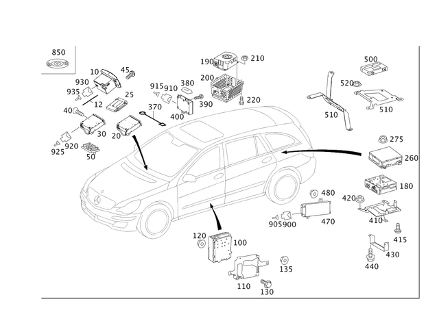 2518703489 - Electrical System: Control Panel for Mercedes-Benz: R320, R350, R500 Image image