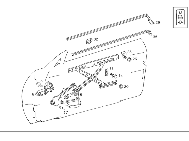 1297200846 - Front Doors: Window Lifter for Mercedes-Benz: 300SL, 500SL, 600SL, SL320 Image image