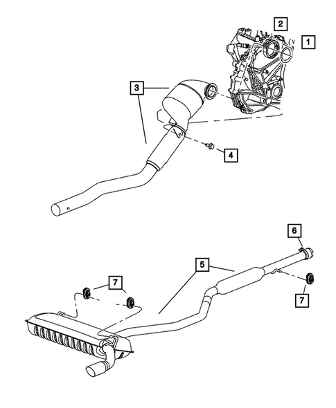 Exhaust System for 2007 Dodge Caliber #1