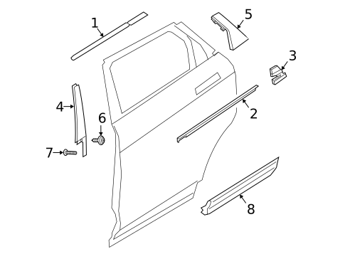 Exterior Trim - Rear Door for 2023 Land Rover Range Rover Evoque #0