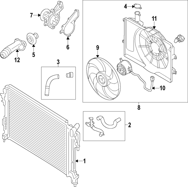 25415Q5700 - : Radiator Coolant Hose for Kia Image
