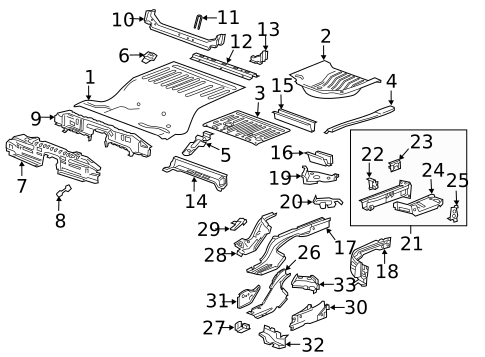 Rear Floor & Rails for 2020 Buick Regal Sportback #1