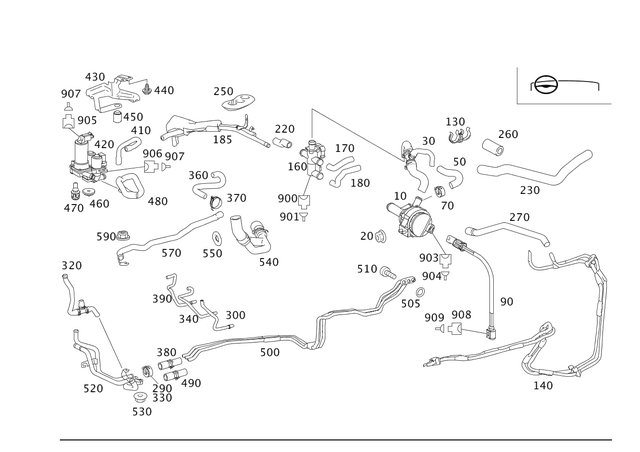 2218321394 - : Hose for Mercedes-Benz Image