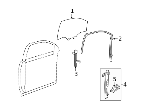 Glass - Front Door for 2009 Saturn Outlook #0