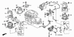 50830SJA305 - Body/Air Conditioning: Rubber Assembly, Front Engine Mounting (AT) for Acura: RL Image