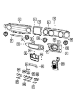 6AB49TX7AA - Interior Trim: Instrument Panel Bezel for Jeep: Gladiator, Wrangler Image