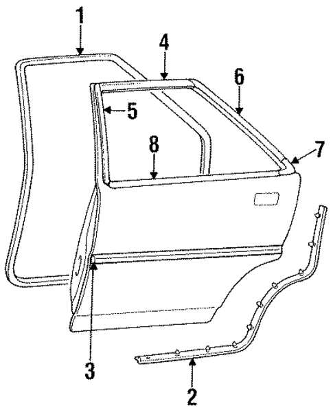 Door & Components for 1990 Dodge Colt #0