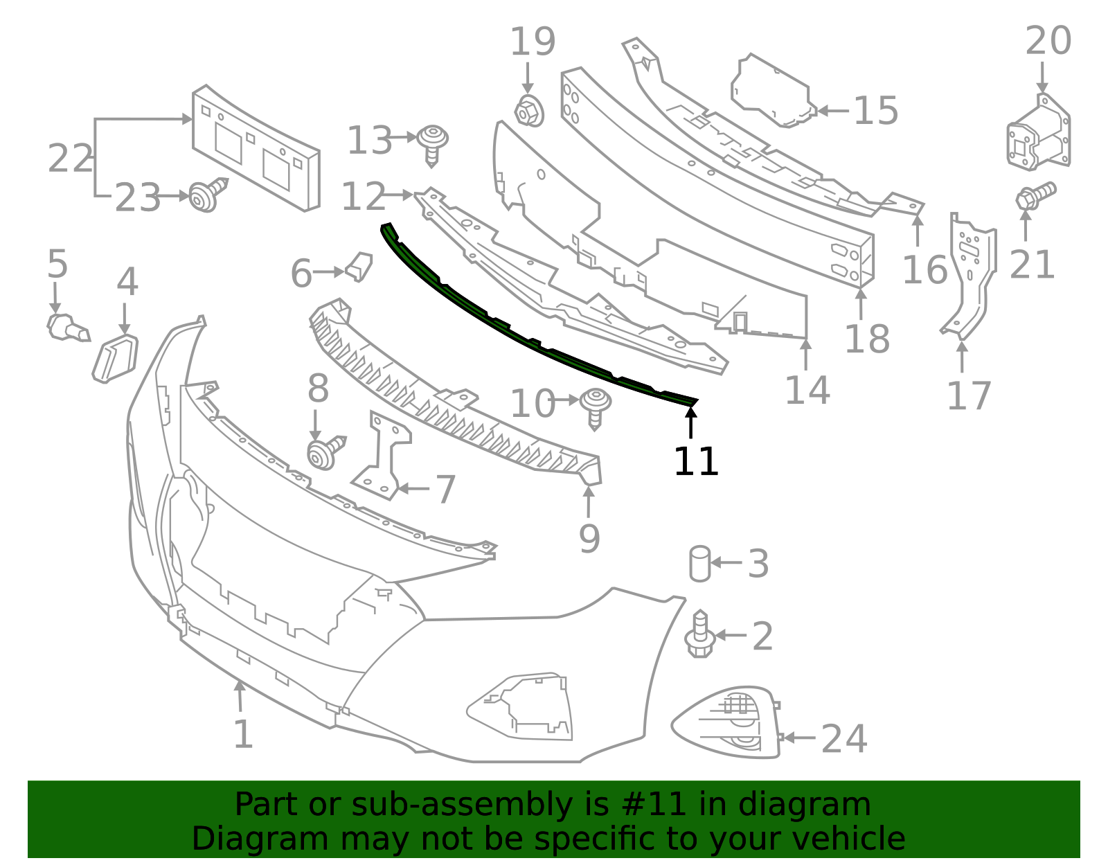 65820-4RA0B - Bumper Cover Insulator 2016-2023 Nissan Maxima