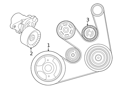 Accessory Drive Belt System Components for 2023 Nissan Rogue #0