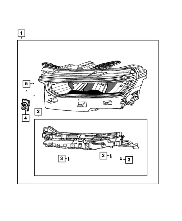 68606233AB - Electrical: Headlamp, Left for Jeep: Grand Cherokee, Grand Cherokee L Image