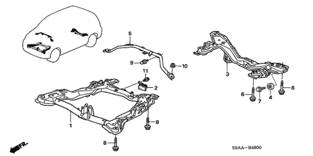 Front Sub Frame - Cross Beam for 2006 Honda CR-V #0