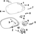 F6DZ7442006A - Body: Lift Gate Glass for Ford: Taurus | Mercury: Sable Image