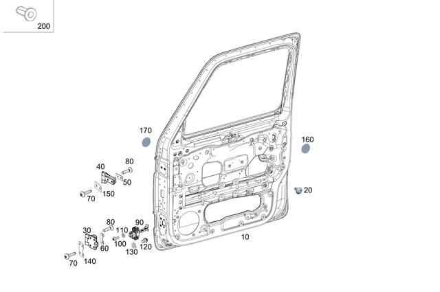 949908814 - Front Doors: Hexalobular Screw for Mercedes-Benz: G500, G550, G580, G63 4x4 Squared AMG, G63 AMG Image image