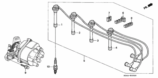 High Tension Cord - Spark Plug for 2000 Honda Civic #0