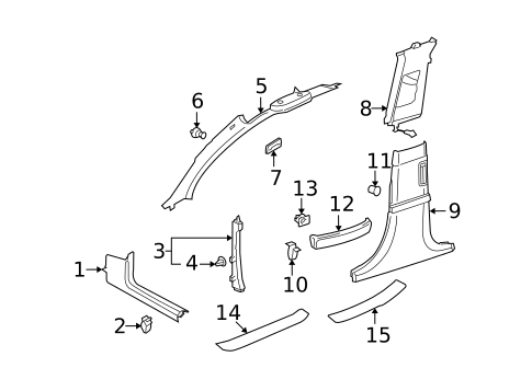 Interior Trim - Pillars for 2006 Volkswagen Phaeton #0