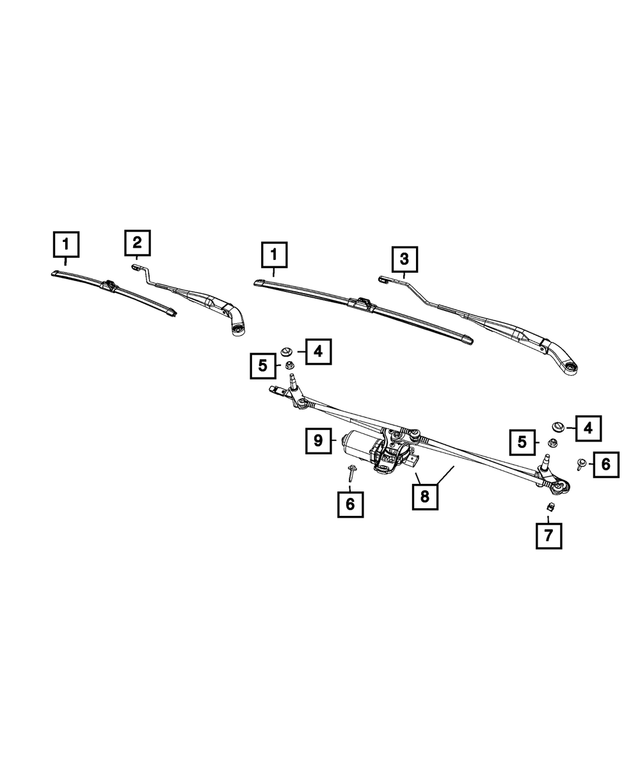 68800062AA - Electrical: Front Wiper Arm, Right for Mopar Image image