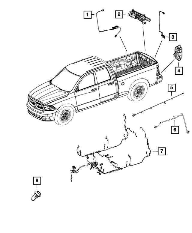 68189123AC - Electrical: Tailgate Wiring for Mopar Image image