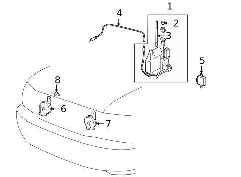 Horn for 2005 Lexus LX470 #0