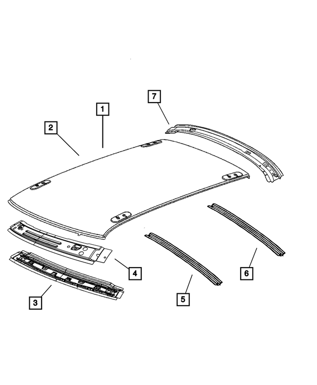 68037693AB - : Roof Rear Header for Mopar Image