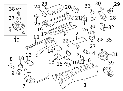 Center Console for 2022 Mercedes-Benz Metris #0