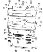 68088968AA - Frame, Bumper and Fascia: Front Fascia for Mopar Image