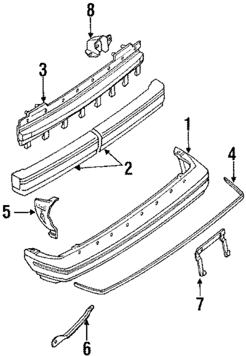 Bumper Assembly - Rear for 1990 Ford Festiva #0