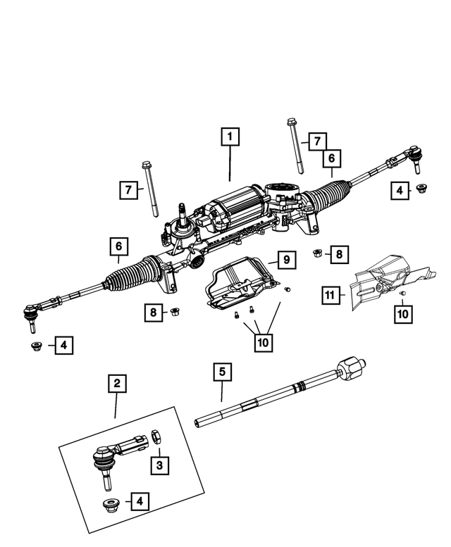 R5154461AJ - Steering: Rack And Pinion Gear, Remanufactured for Mopar Image image