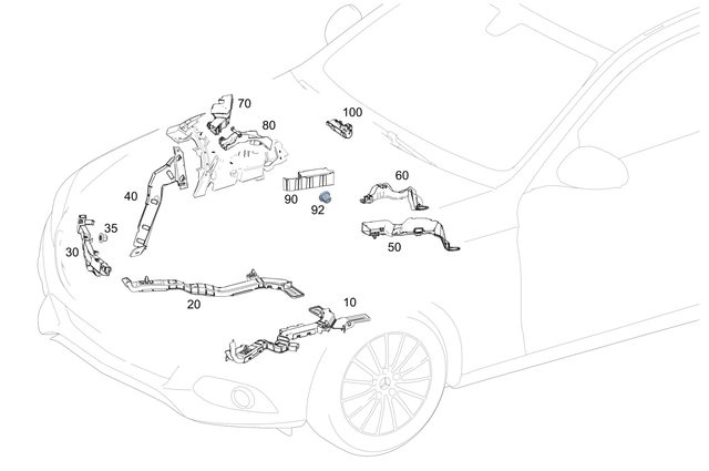 2055461480 - Electrical System: Cable Duct for Mercedes-Benz Image image