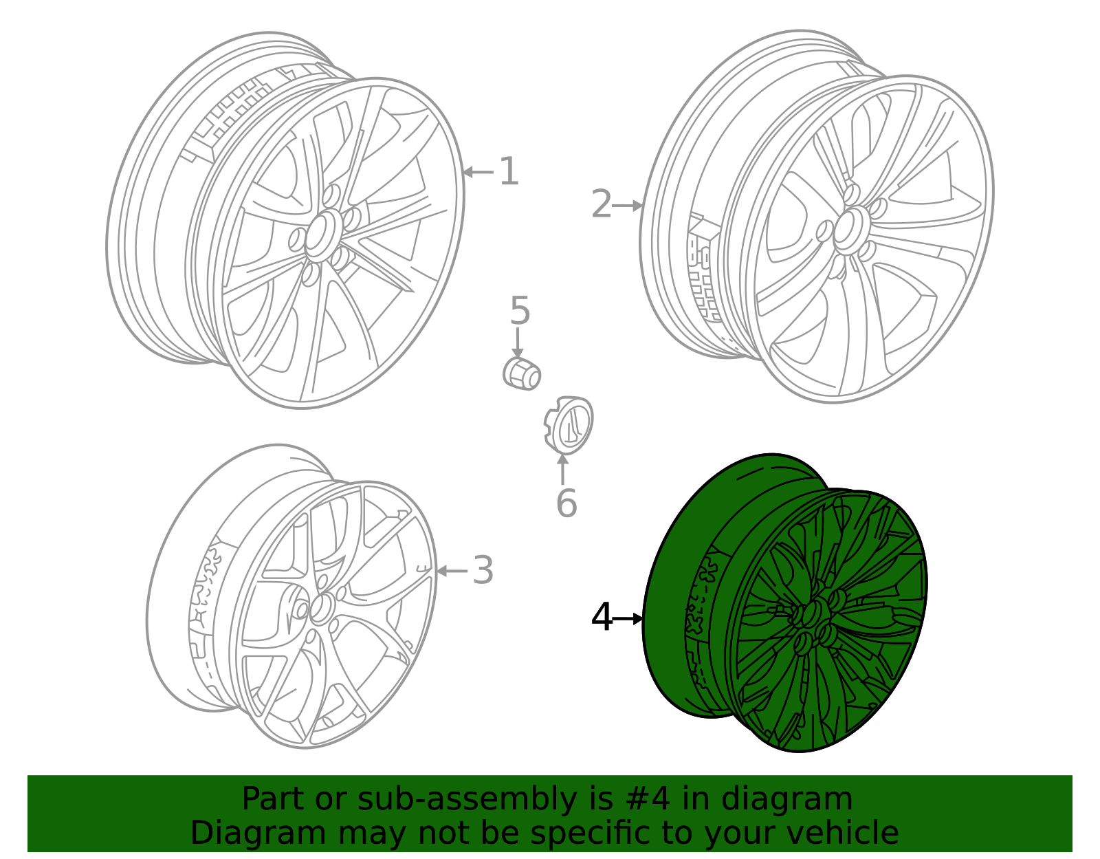 42800-TGZ-A90 - Aluminum Wheel Assembly (20X9J) | All Discount