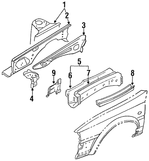 Inner Structure & Rails for 1989 Nissan Stanza #0
