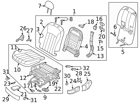 Driver Seat Components for 2012 Hyundai Equus #0