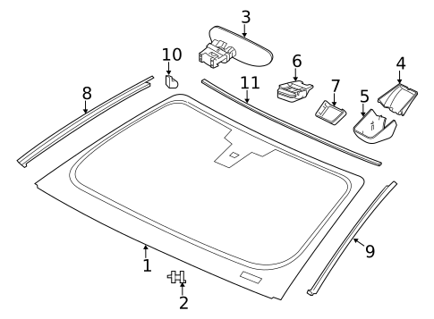 Glass - Windshield for 2017 Jaguar F-Type #1