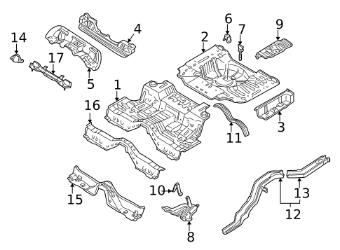 Rear Floor & Rails for 2003 INFINITI Q45 #0