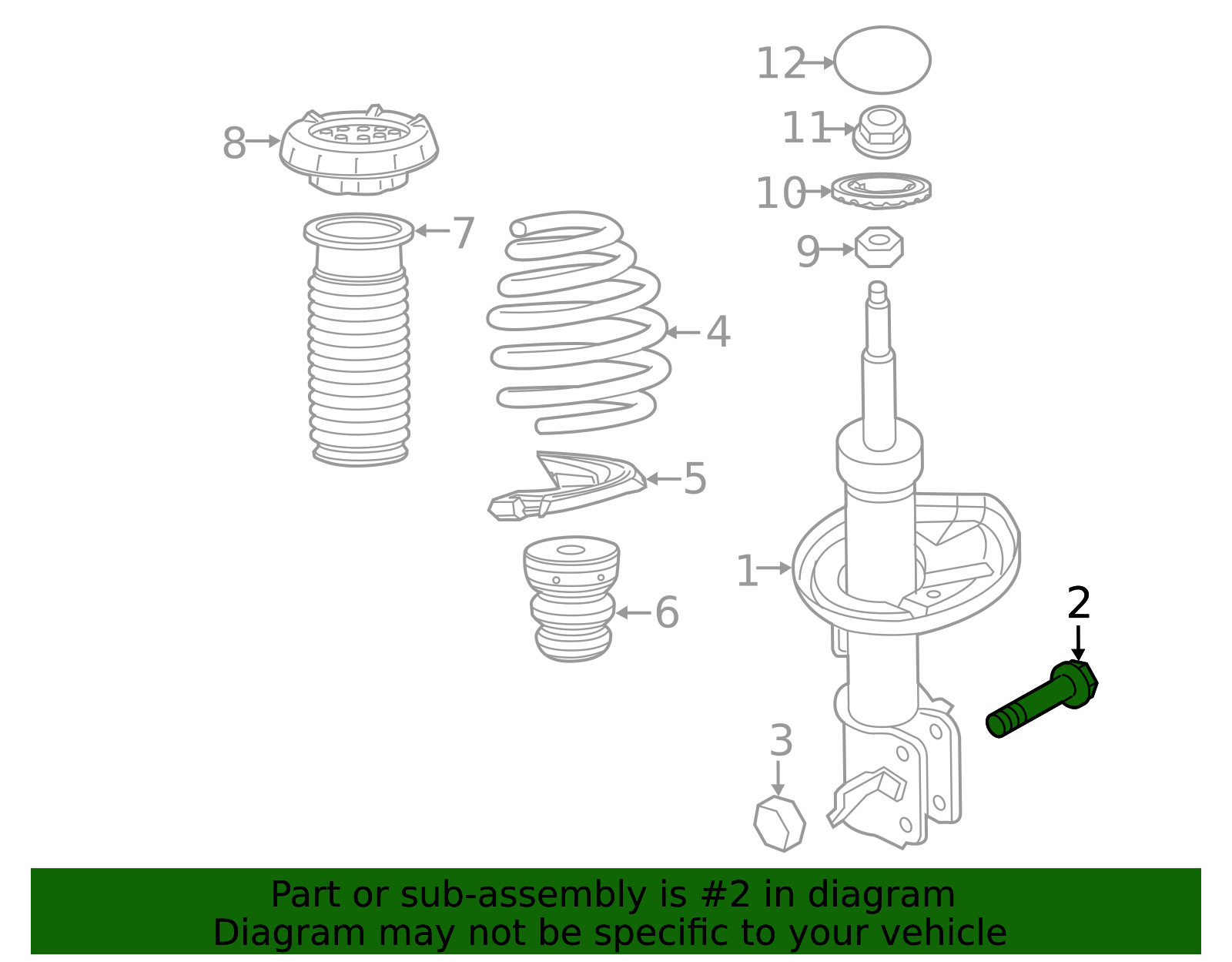 2012-2026 GM M14x2x55 Front Suspension Strut Bolt 11546535 | OEM Parts ...