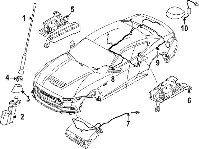 JR3Z19A390DC - : Antenna for Ford: Mustang Image