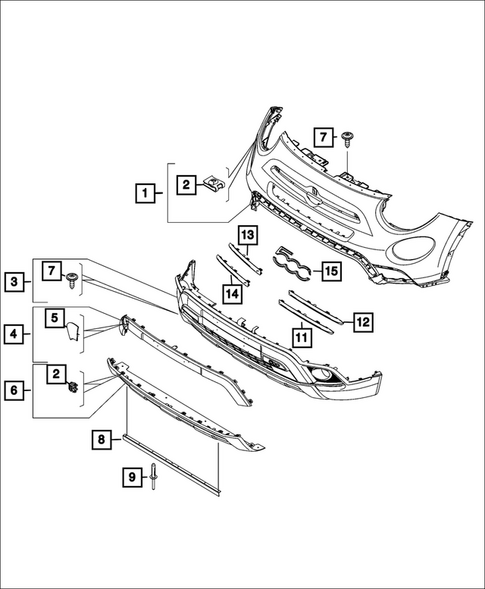 Front Bumper and Fascia for 2022 Fiat 500X #3