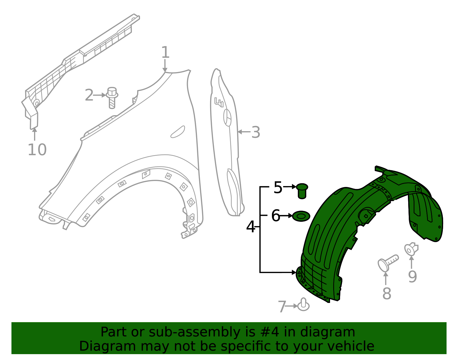2020-2022 Kia Niro Fender Liner 86811-G5500 | OEM Parts Online
