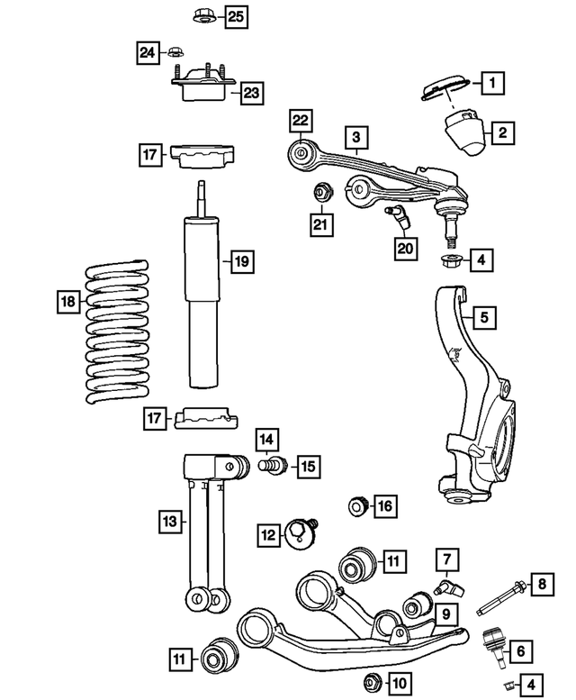 52109986AH - Front Suspension: Lower Control Arm, Right for Mopar Image