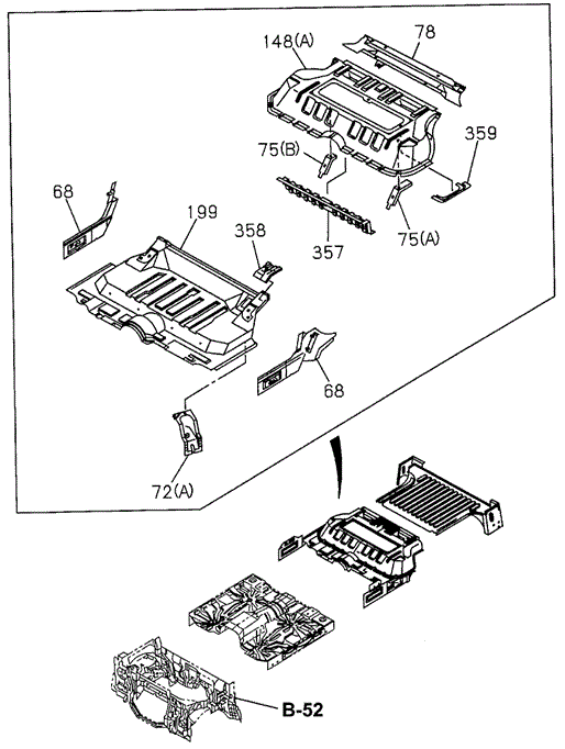Floor Panel (RR.) (1) for 1997 Acura SLX #0