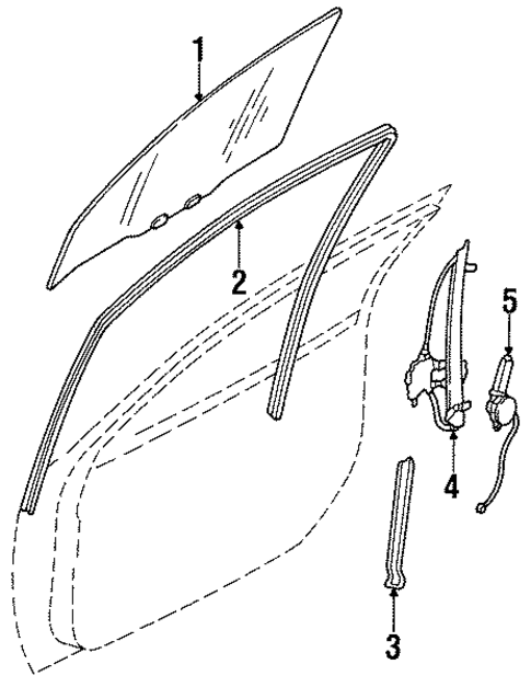 Glass - Front Door for 1996 Nissan Maxima #0