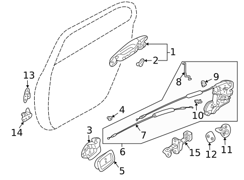 Lock & Hardware for 2005 Mitsubishi Galant #1