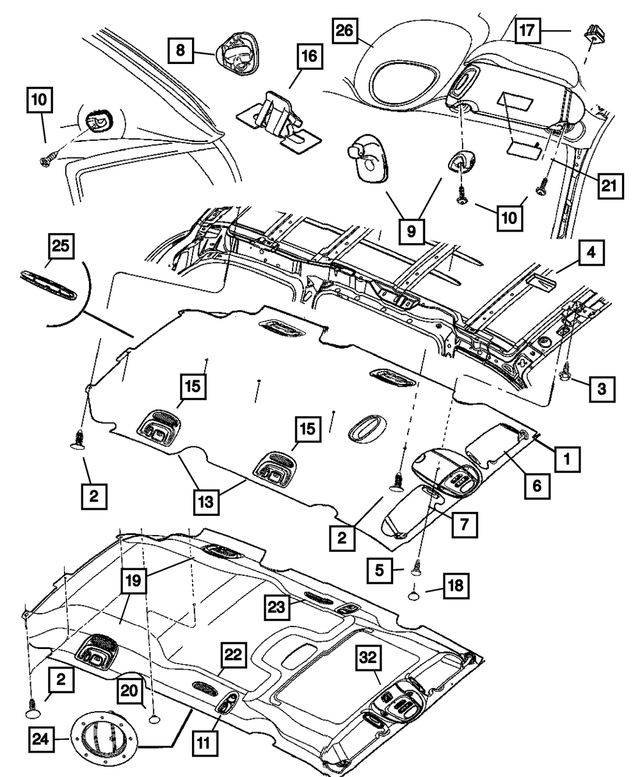 « 1AP471D1AA – Interior Trim : Garnissage Du Pavillon pour Mopar Image »