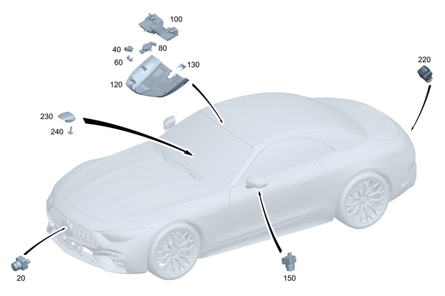 2328210100 - : Cover, Rain, Light Sensor for Mercedes-Benz Image