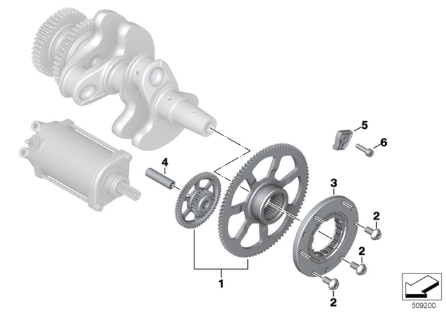 11008404493 - Engine: Set, One-Way Clutch -  for BMW-Motorrad Image image