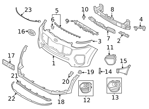 Bumper & Components - Front for 2020 Kia Sportage #0